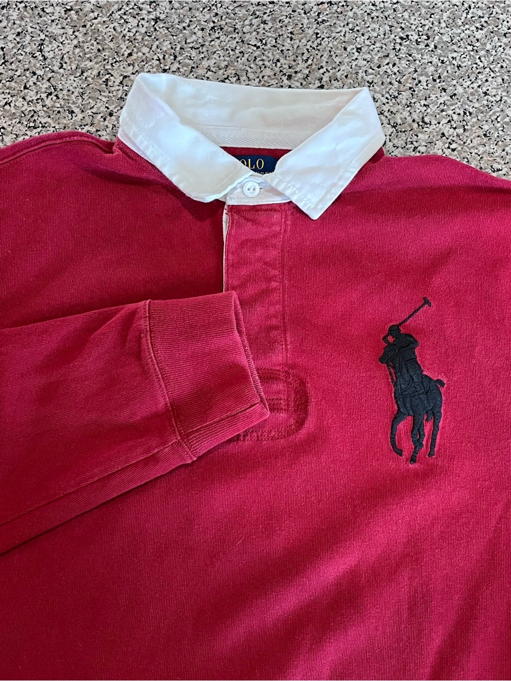 Polo Ralph Lauren Big Pony Long Sleeve Rugby Red Shirt Mens XL Preppy Old Money